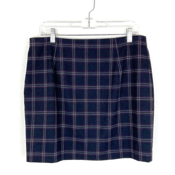 Banana Republic Plaid Mini Skirt Short Straight Dark Academia Preppy Size 10 - Picture 3 of 8